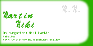 martin niki business card
